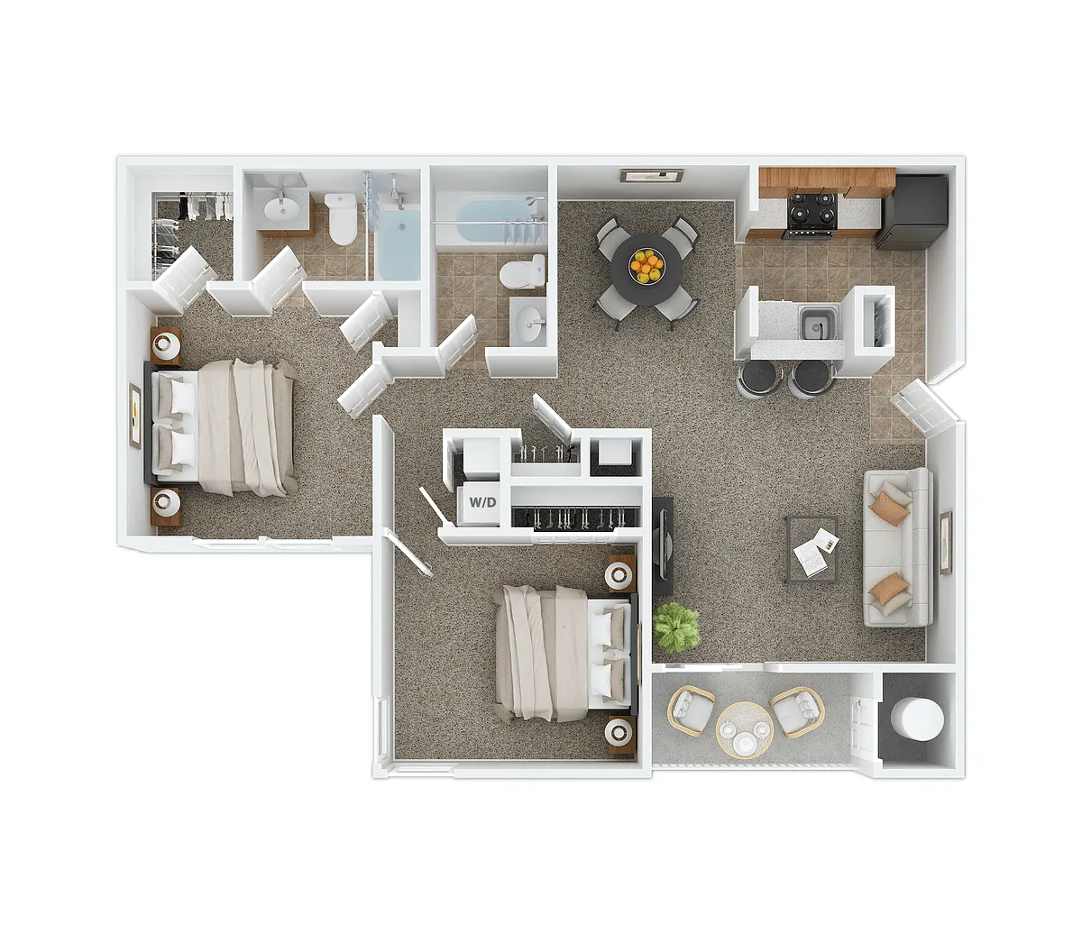 Floor plan 2BR 996 sq ft