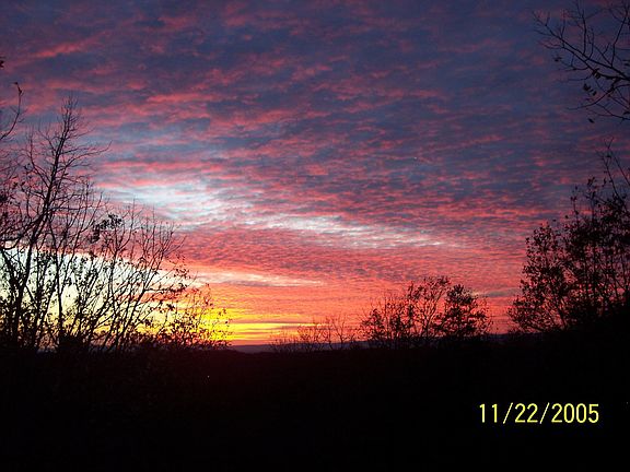 Sunset and mountain views