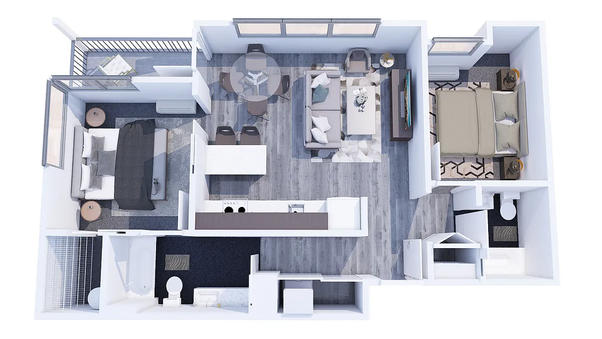 Floor plan Two Bed Two Bath A