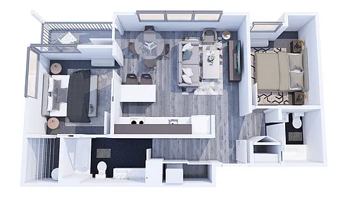 Floor plan Two Bed Two Bath A