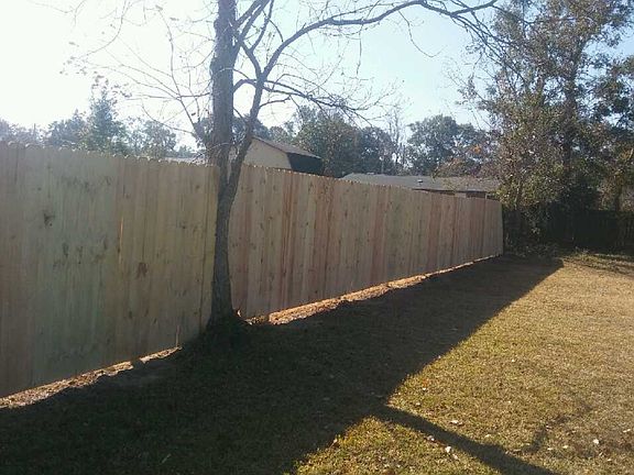 Large fenced backyard