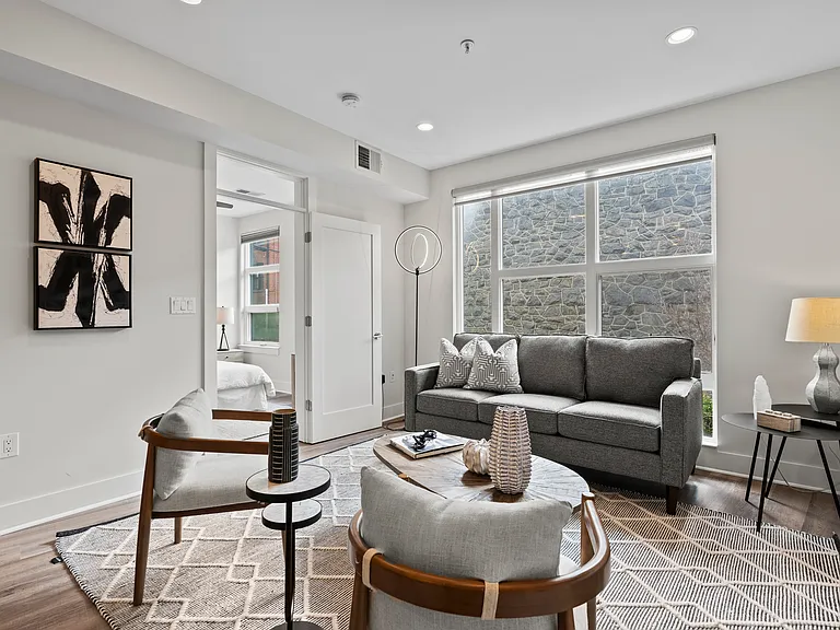 Living area with original window view