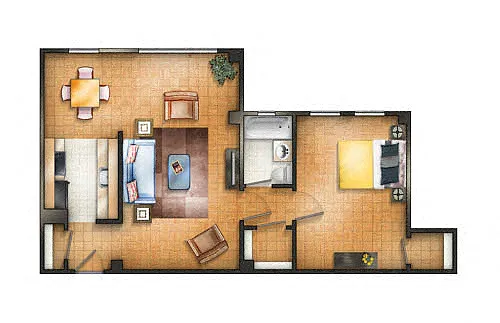 Floor plan One BR 13