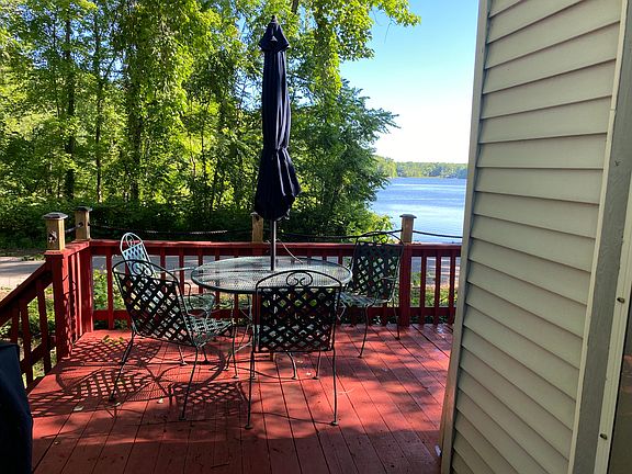 Four person table facing the lake.