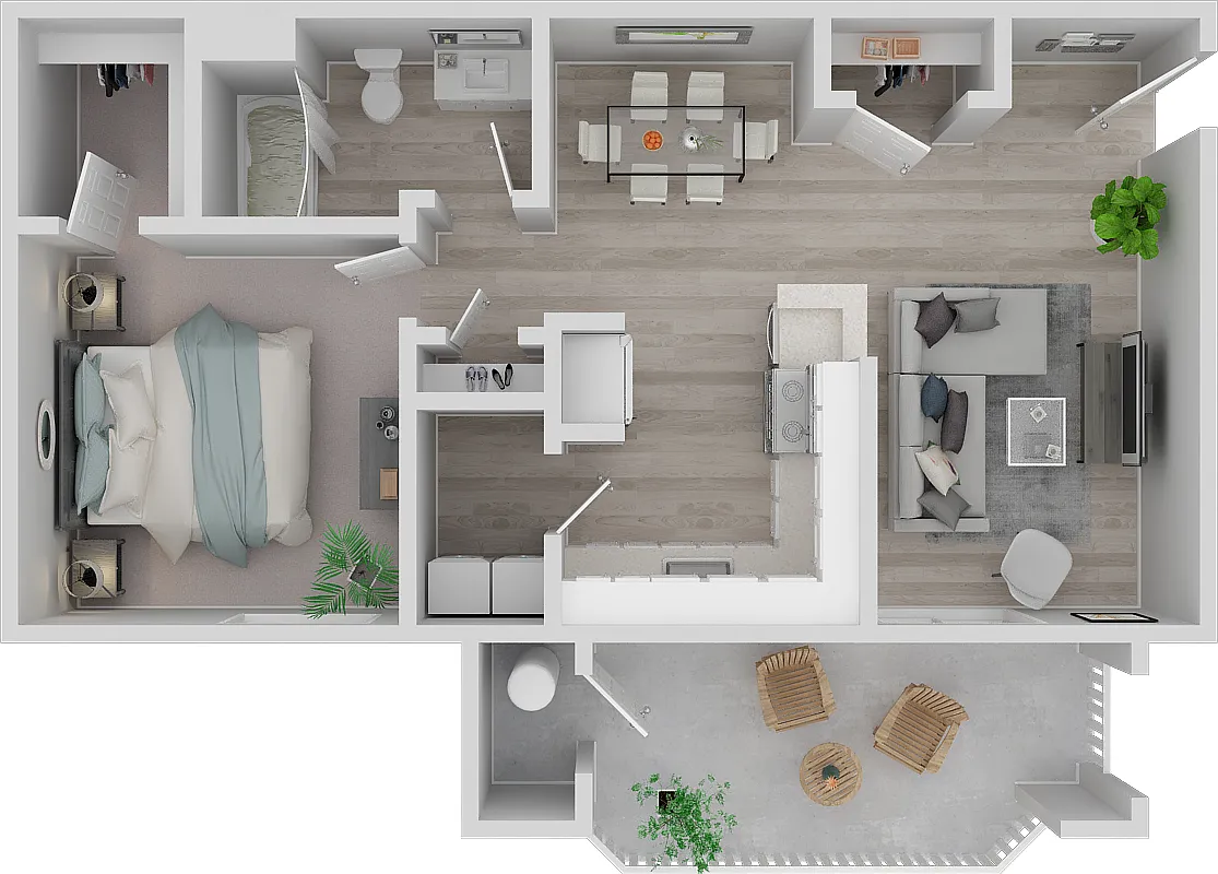 Floor plan 1BD 1BTH