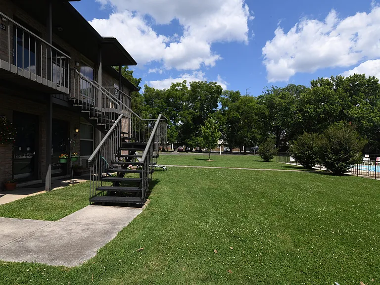 Exterior shot of the landscaping