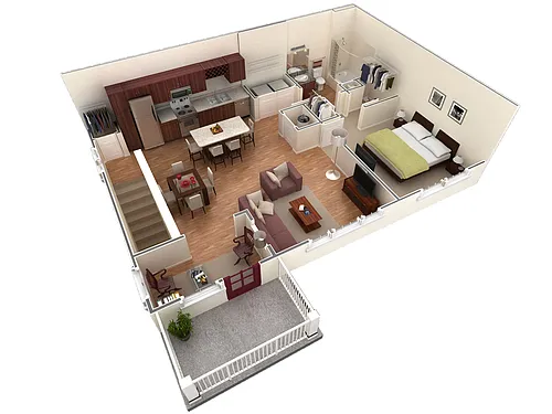 Floor plan 1 BR Grand Overlook