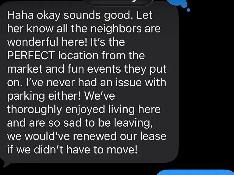 Note from the current tenant about living here!!