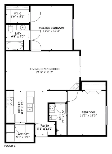 Floor plan 2 bedroom