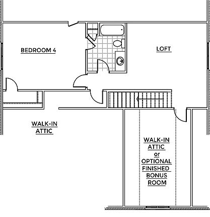 Second floor has a loft, bedroom, and a full bathroom