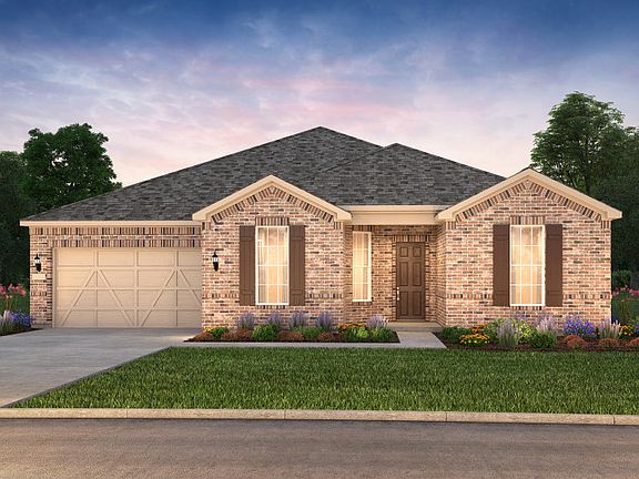 The Reverence, a one-story home with 2-car garage, shown with Home Exterior LS201