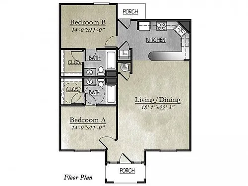 Floor plan 2x2 Cottage