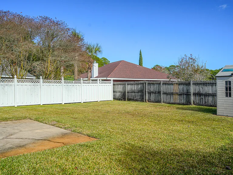 backyard and storage shed