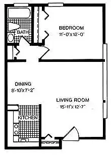 Floor plan One Bedroom Phase 2