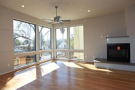 Living room with downtown city views