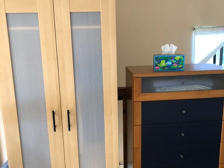 wardrobe and chest of drawers in bedroom upstairs