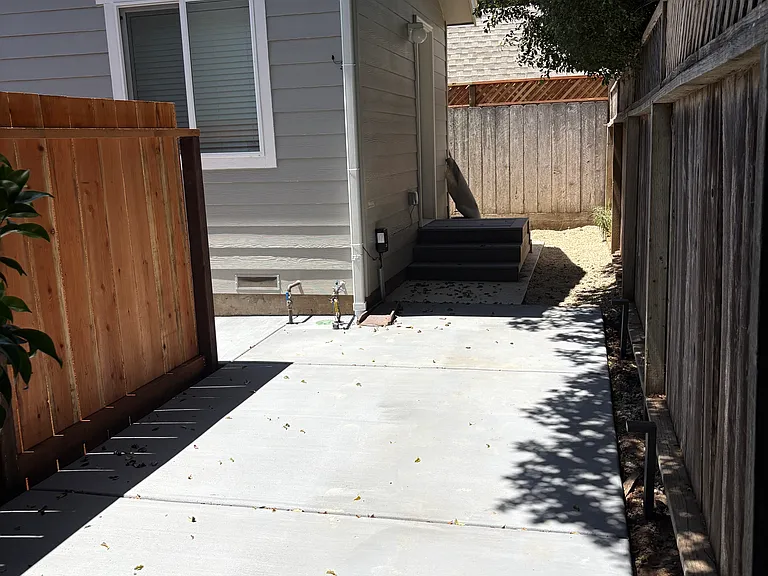 Patio area and side door