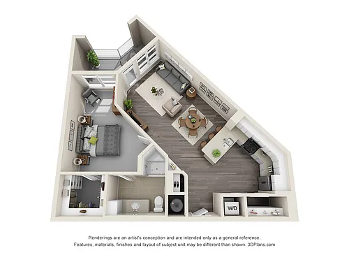 Floor plan A3 - 1 Bedroom