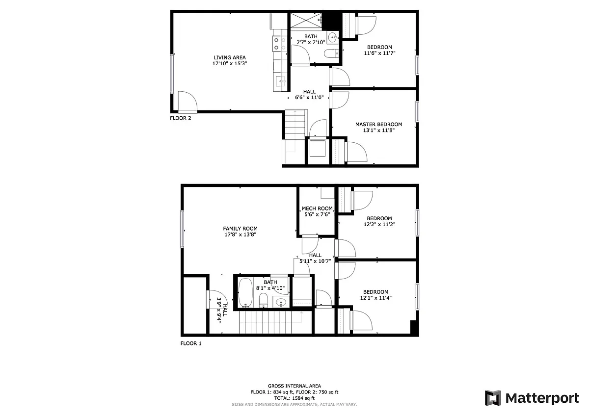 Floor plan Master St 4 Beds