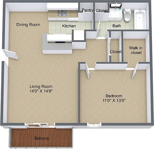 Floor plan One Bedroom