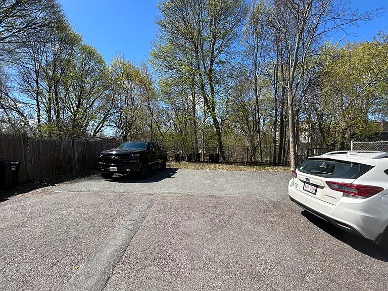 Parking area behind building