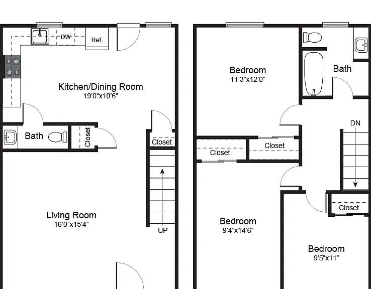 Three Bedroom 1.5 Bathroom Three Bedroom 1.5 Bathroom