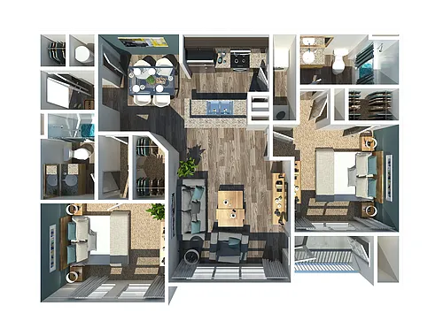 Floor plan B2 - Two Bedroom, Two Bathroom