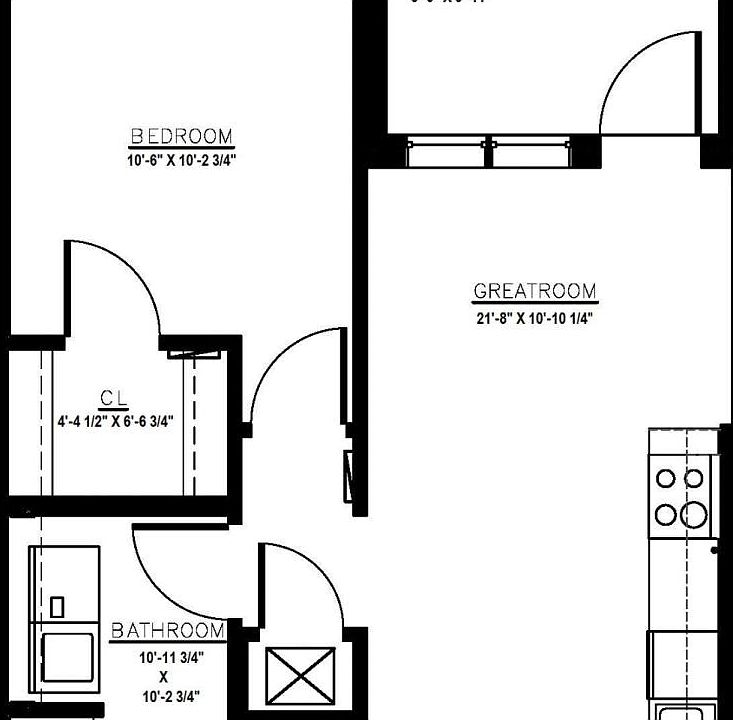 floor plan, unit 34 had extended entry way*