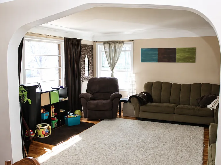 view of living room from dining room