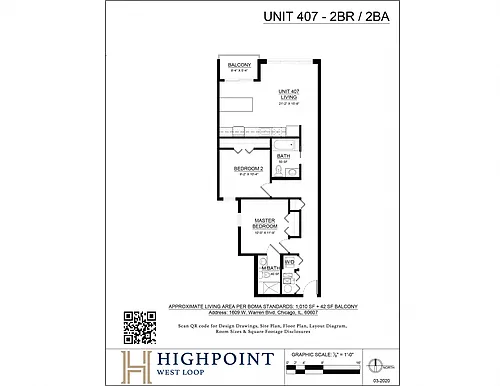 Floor plan 2 Bed 2 Bath