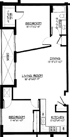 2 Bed / 1 Bath - 1,068 SF 2 Bed / 1 Bath - 1,068 SF