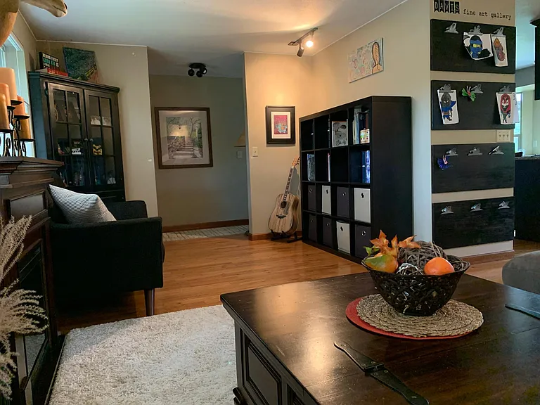 Living room looking towards entry