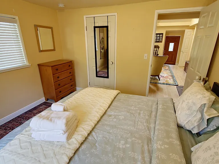 Second bedroom with queen bed and large closet.