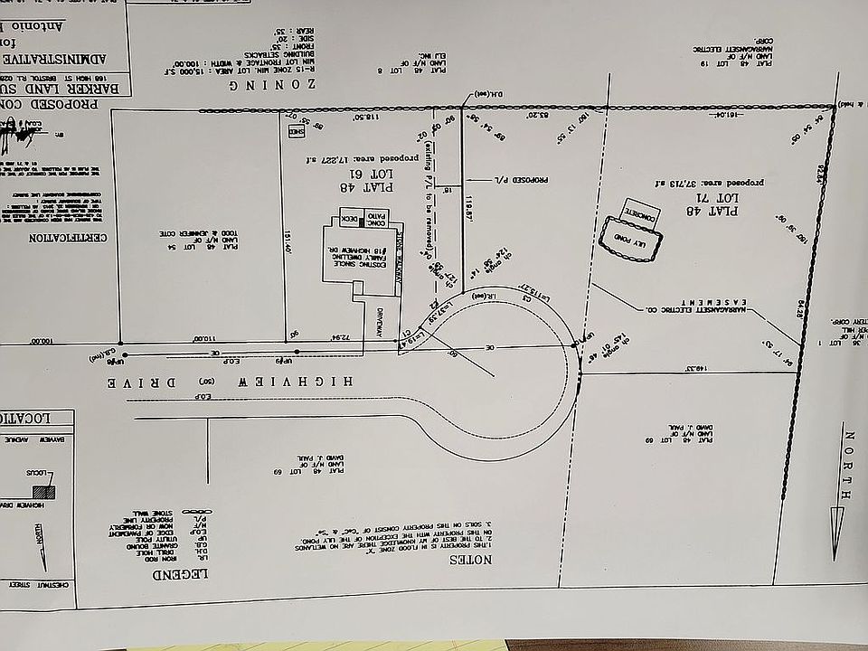 Vacant lot at end of cul-de-sac