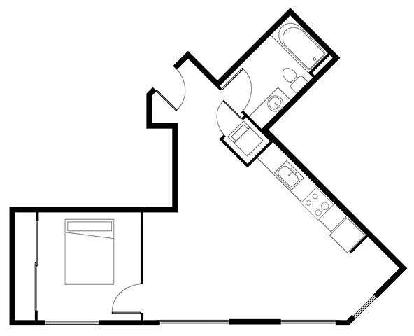 Floor plan 1 Bed B
