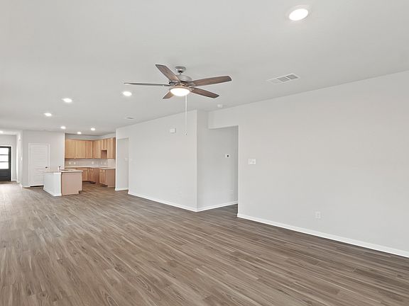 Family Room to Dining Area and Kitchen