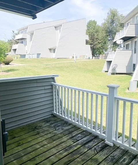 View of private second floor balcony.