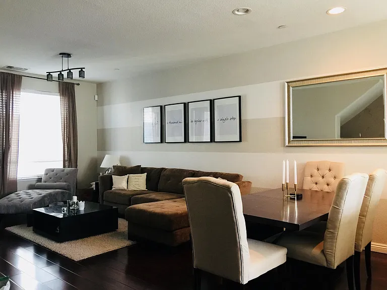 Dining Room / Living Room (furniture is not included in the rental, just shown for pictures).