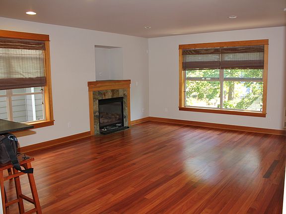 Open main floor living room with fireplace