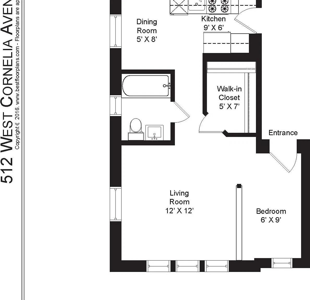 Studio, 515 sqft, $1,695 — Photo 3