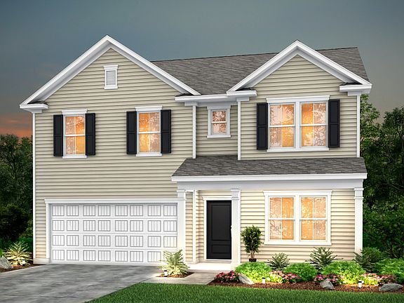 Hampton Exterior LC2A with a 2-car garage and front porch