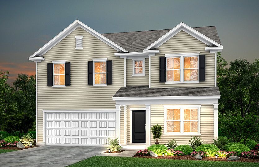 Hampton Exterior LC2A with a 2-car garage and front porch - Representation
