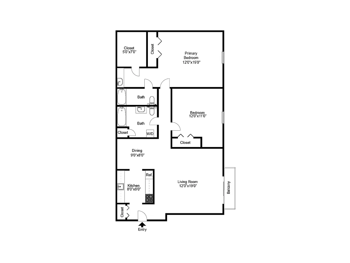 Floor plan Two Bedroom