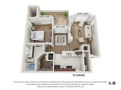 Floor plan A2R - 1x1