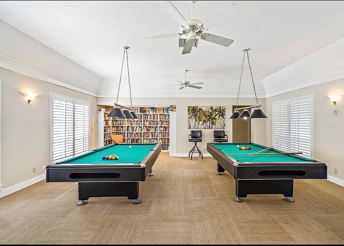 Pool tables available in Club house