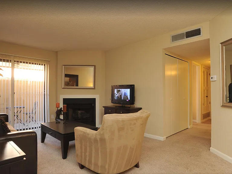 Spacious Living Room with Fireplace