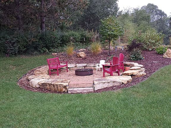 Natural stone firepit.