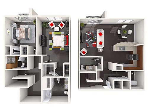 Floor plan 2-Story Townhouse