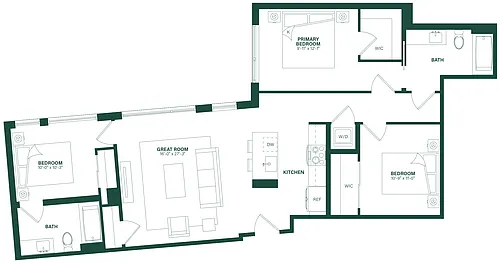 Floor plan 3 Bed/2 Bath-3S.4/3S.3