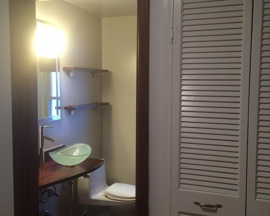 remodeled modern bathroom with Hansgrohe shower